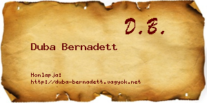 Duba Bernadett névjegykártya