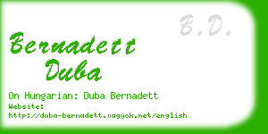 bernadett duba business card